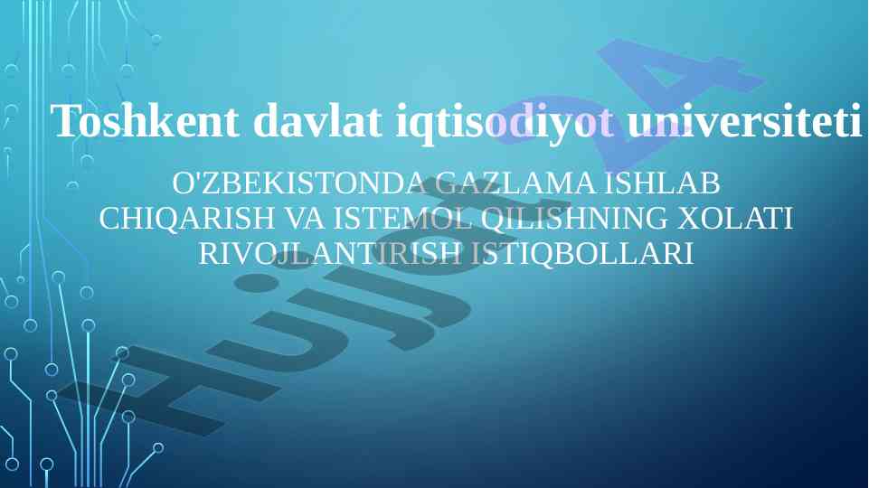 O'zbekistonda Gazlama Ishlab Chiqarish Istiqbollari
