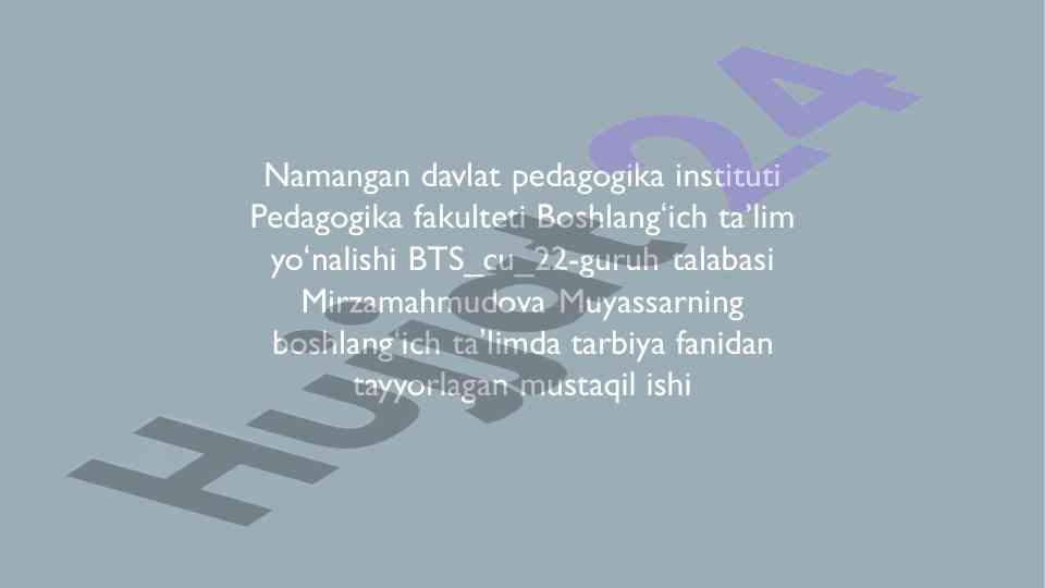 Oila mahalla va ta'lim muassalarining hamkorligi