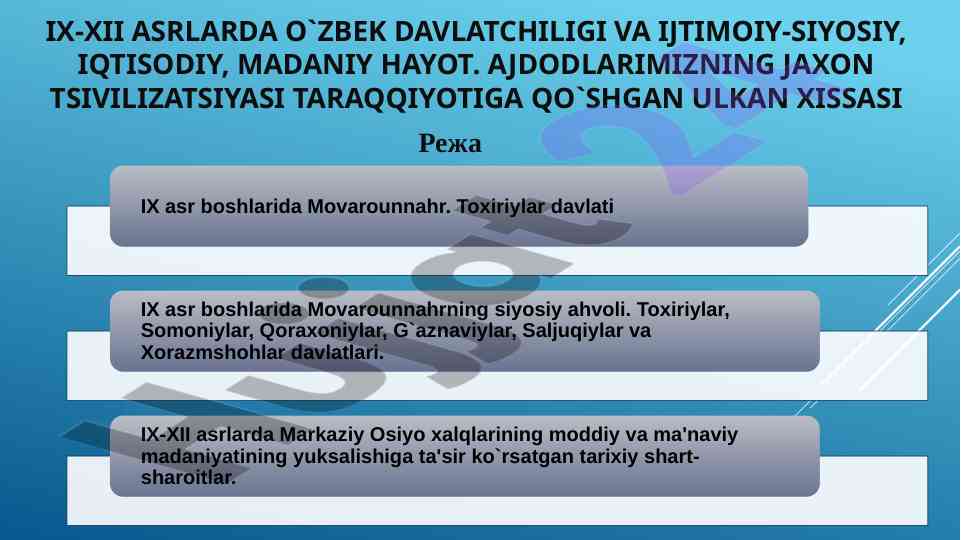 O'zbek davlatchiligi tarixi va ijtimoiy hayot