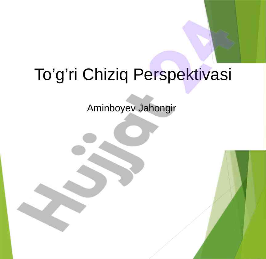 To’g’ri chiziq perspektivasi asoslari