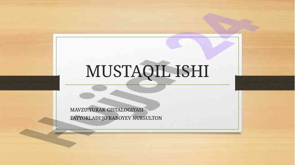 Yurak gistalogiyasi tavsifi