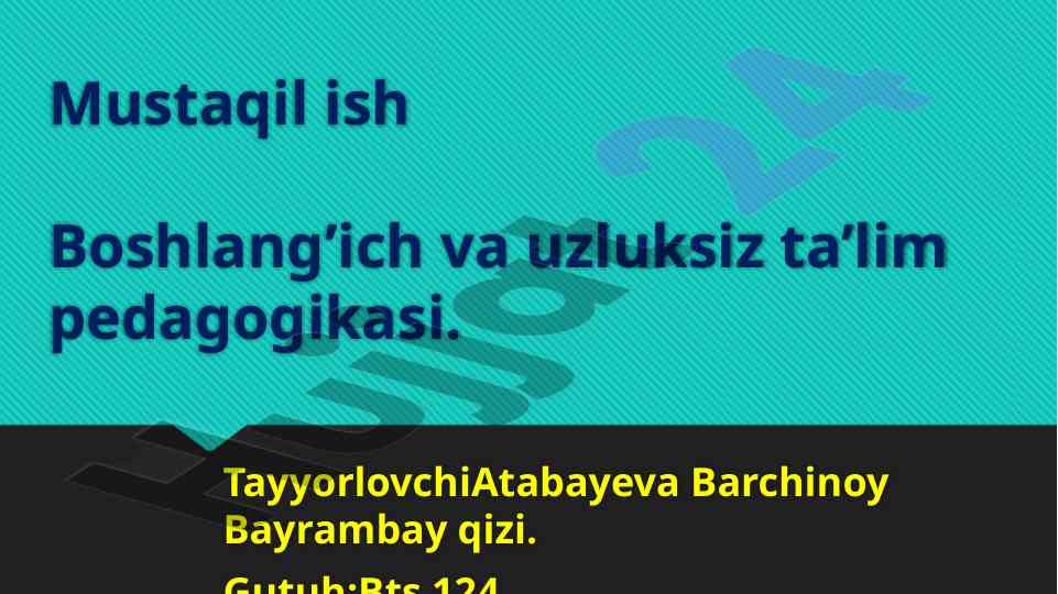 O'zbekiston ta'lim tizimi: pedagogika asoslari