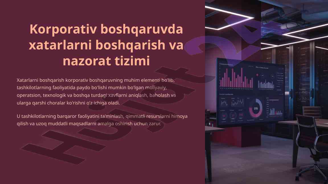 Korporativ boshqaruvda xatarlarni boshqarish tizimi