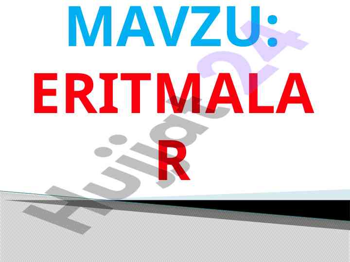 Eritmalar tahlili va dispers sistemalar
