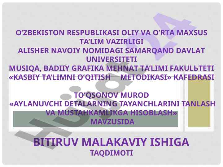 Aylanuvchi detalarning tayanchlarini tanlash