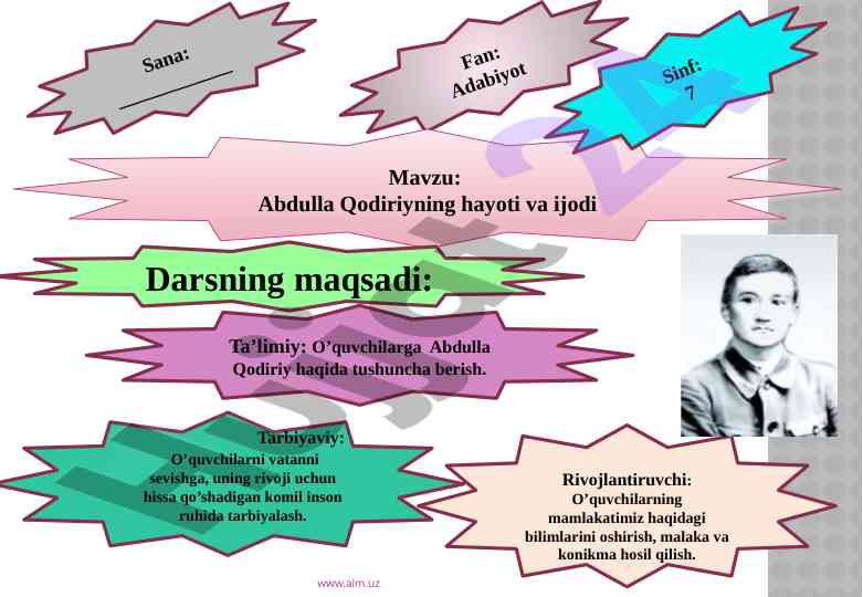 Abdulla qodiriyning hayoti va ijodi mavzusi