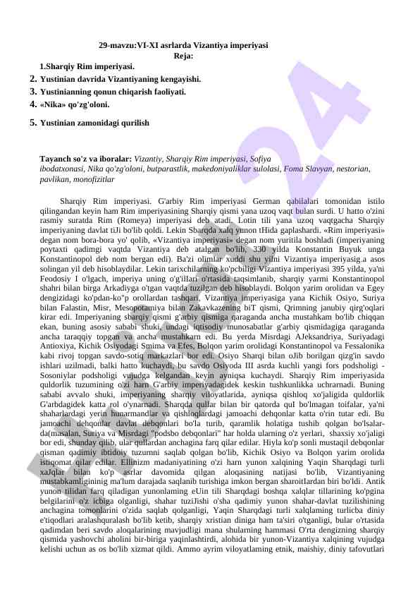 Vi-xi asrlarda vizantiya imperiyasi tarixi