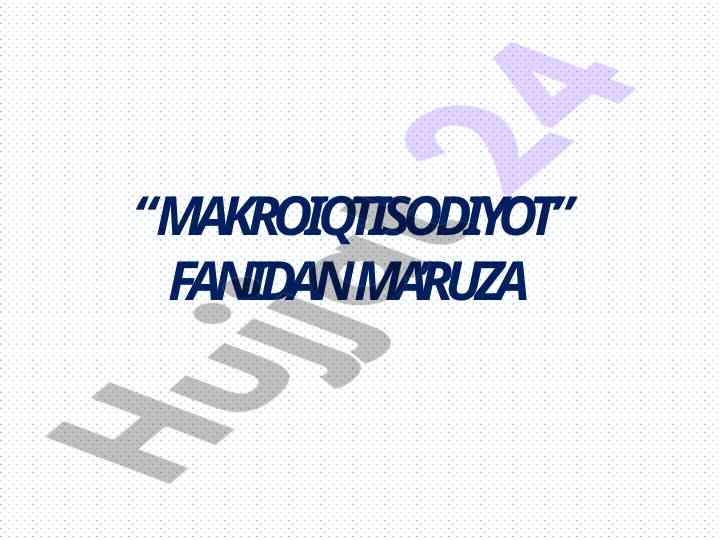 Budjet-soliq siyosati mavzusida ma’ruza