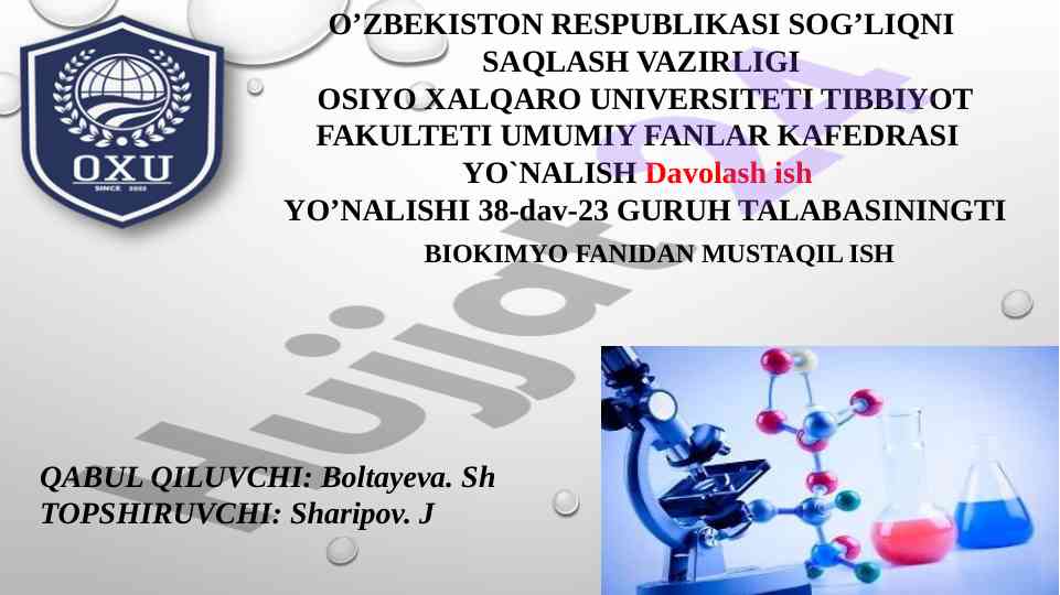 Oqsil biosintezi ingibitorlari analizi