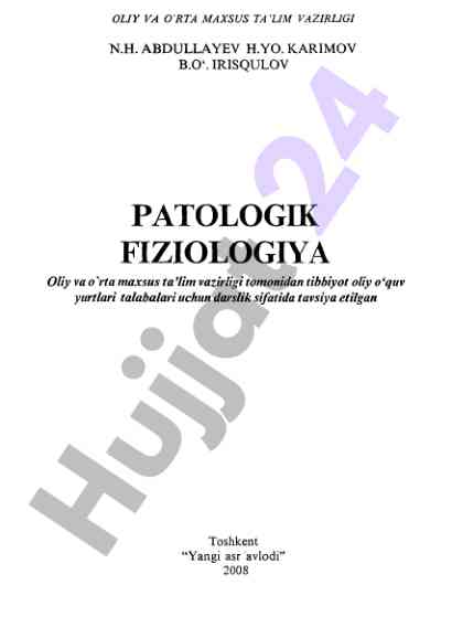 Patofiziologiya darslik va oʻquv qoʻllanma