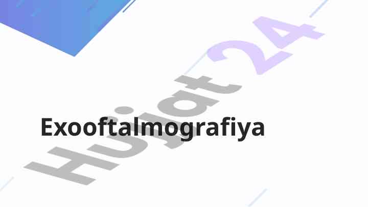 Ultratovushli exooftalmografiya usullari haqida