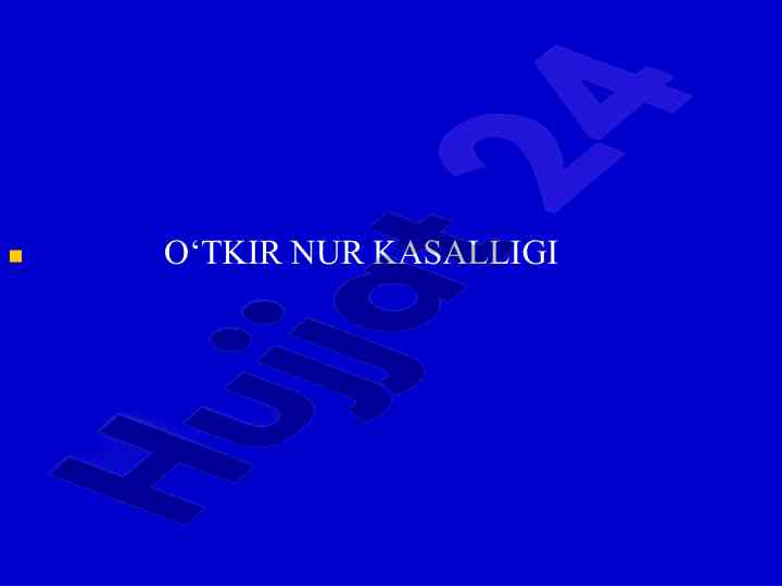 Otkir nur kasalligi va ionlanuvchi nurlar