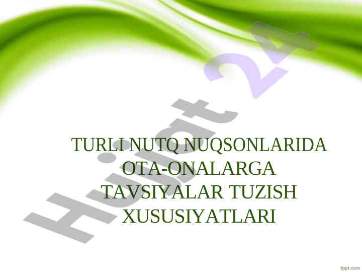 Ota-onalarga tavsiyalar tuzish xususiyatlari