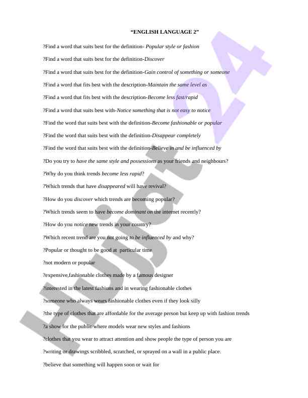 Trends in language and fashion vocabulary analysis