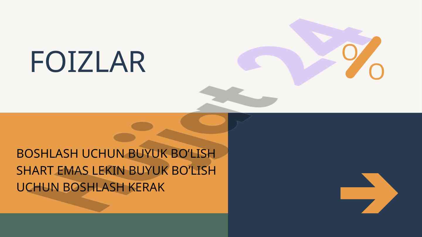 Foizlarni hisoblash usullari va misollar
