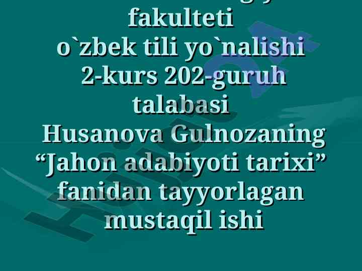 Antik davr yunon adabiyoti tarixi
