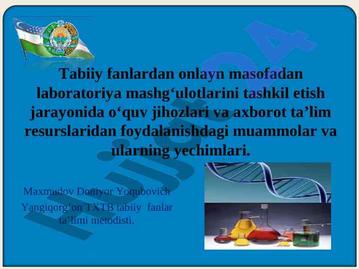 Laboratoriya mashg‘ulotlarini tashkil etish jarayoni