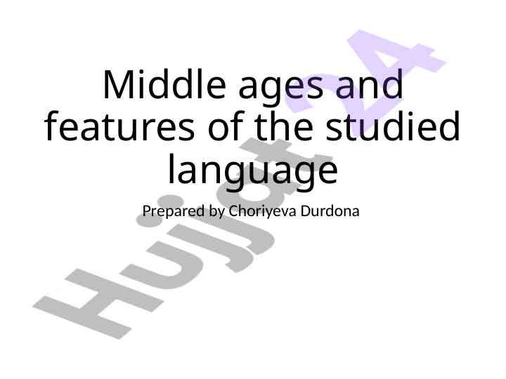 Middle english language features and historical context