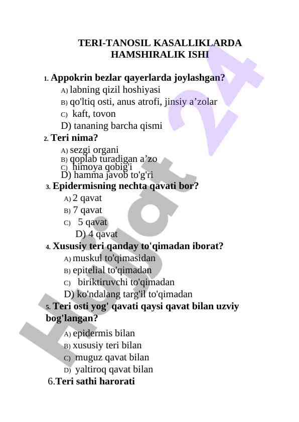 Teri-tanosil kasalliklar testi