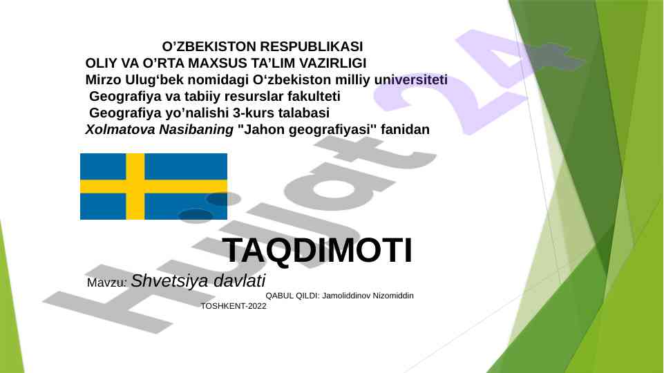 Shvetsiya davlati iqtisodiyoti va geografiyasi