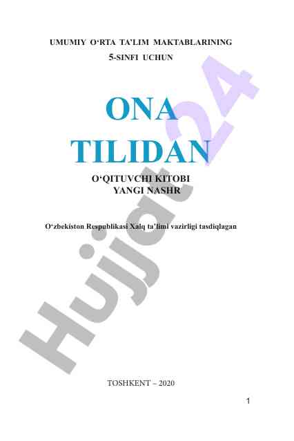 Ona tilidan o‘qituvchi kitobi 5-sinf uchun