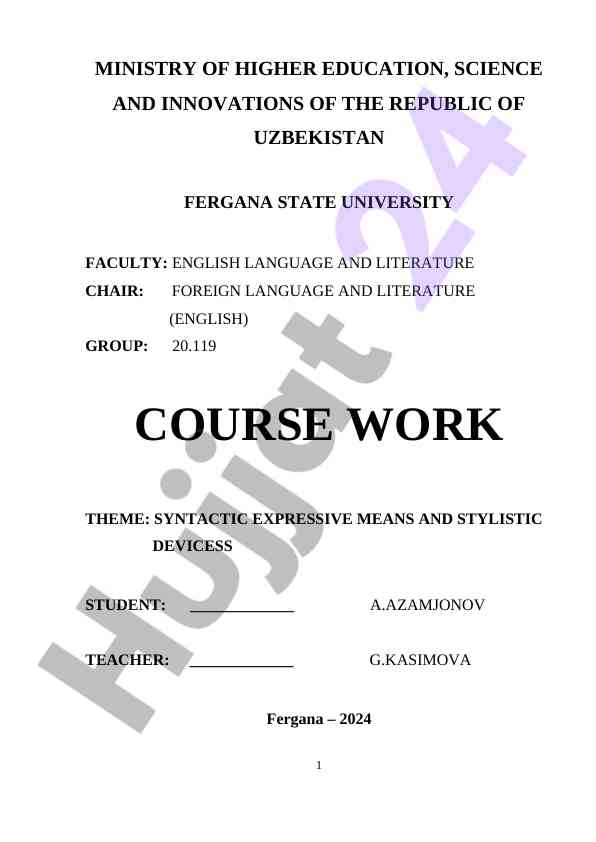 Syntactic expressive means and stylistic devices