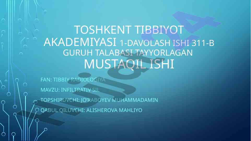 Infiltrativ sil va fokal tuberkulyoz