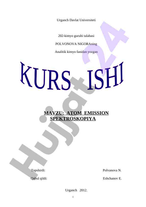 Atom emission spektroskopiya tahlili