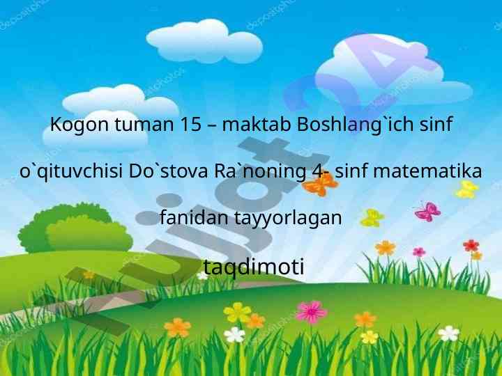 Matematika fanidan taqdimot miqdorlarni qo'shish ayirish