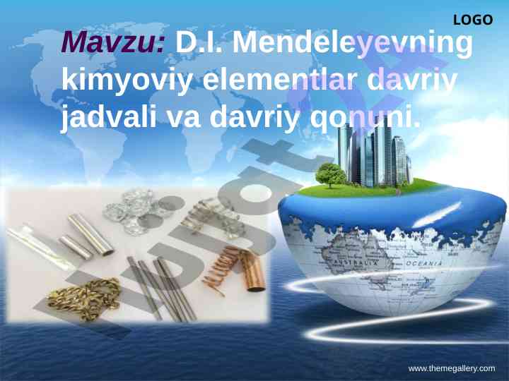 D.i. mendeleyevning kimyoviy elementlar davriy jadvali