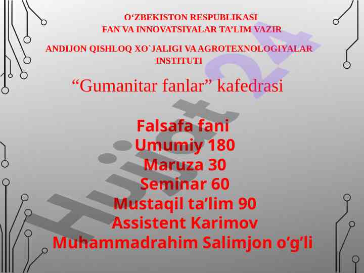 Falsafa fanining predmeti va jamiyatdagi ro‘li