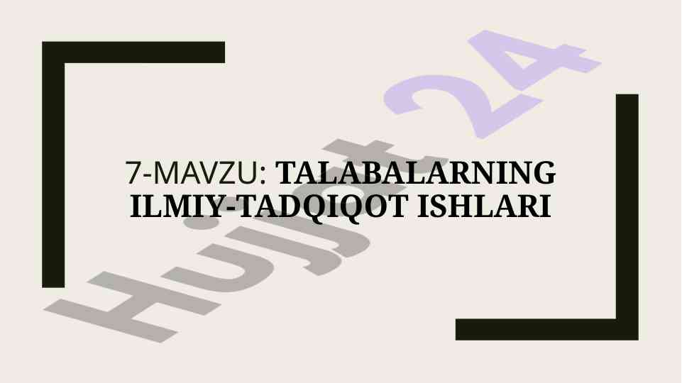 Talabalarni ilmiy-tadqiqot ishlari tizimi
