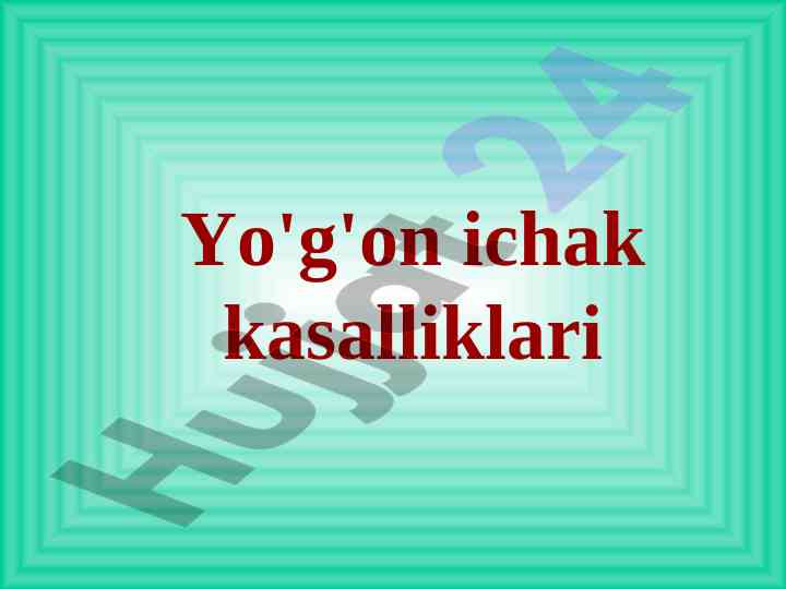 Yo'g'on ichak kasalliklari epidemiologiyasi