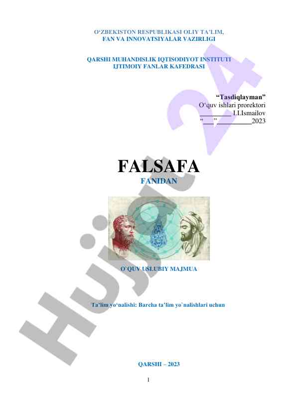 Falsafa fanidan o‘quv usuliy majmua