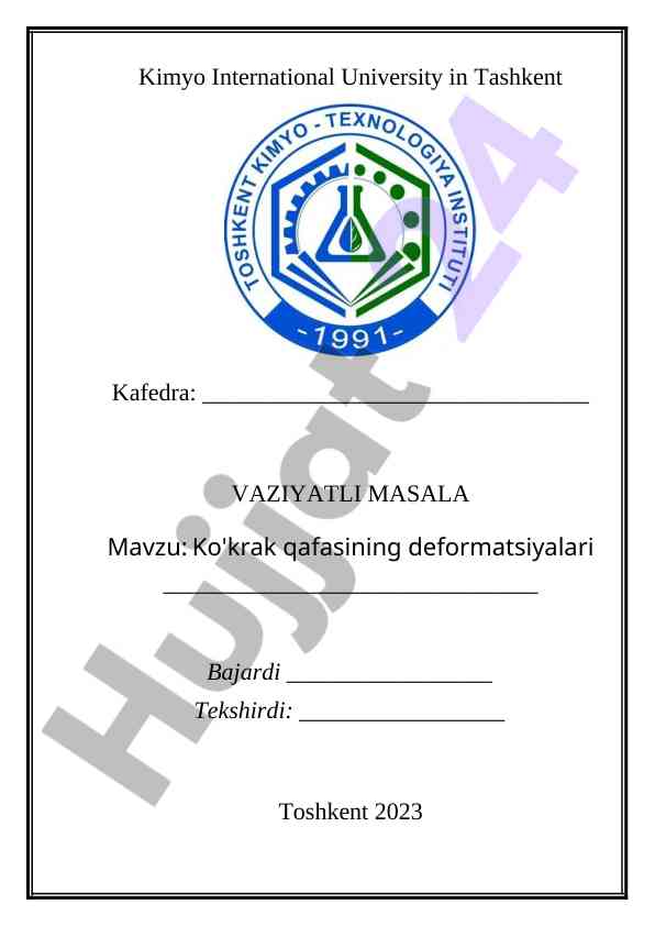Ko'krak qafasining deformatsiyalari tahlili