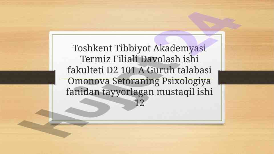 Nevroz qanday kasallik - psixologiya mustaqil ish