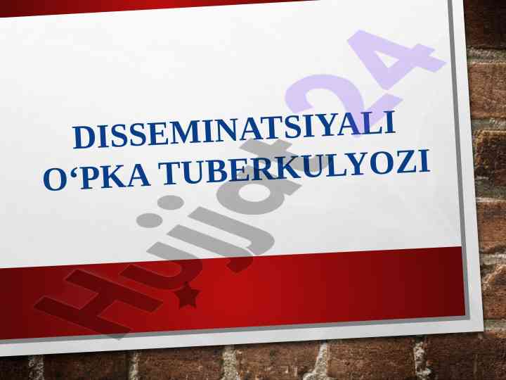 Disseminatsiyali o‘pka tuberkulyozi haqida tadqiqot