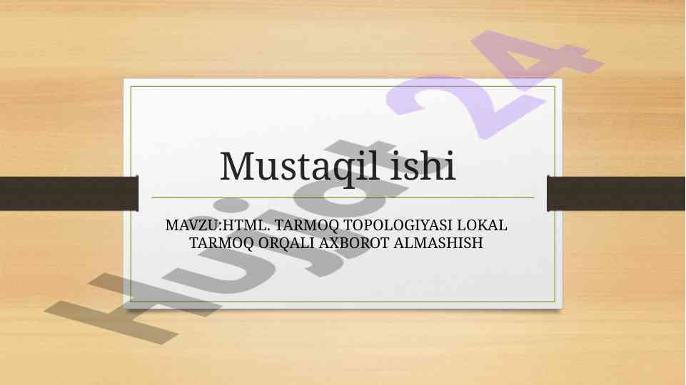 Html va tarmoq topologiyasi qo'llanilishi