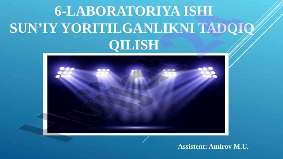 Sun'iy yorug'likni tadqiq qilish metodikalari