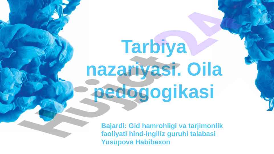 Tarbiya nazariyasi va oila pedagogikasi