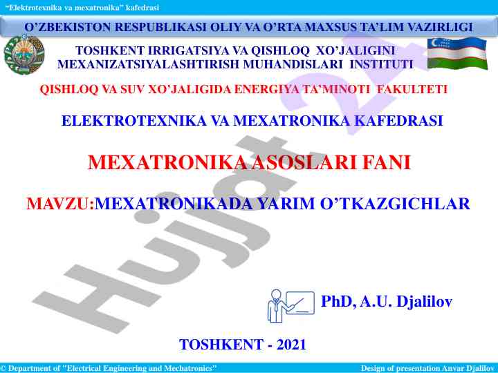 Yarimo'tkazgichlar haqida muammolarni hal etish