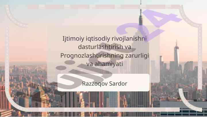 Ijtimoiy iqtisodiy rivojlanishni dasturlashtirish