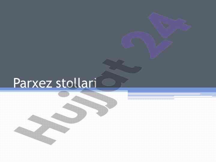 Parxez stollari va davolash oziqlanishi