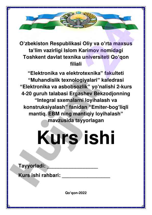 Integral sxemalarni loyihalash va konstruksiyalash
