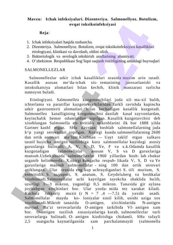 Ichak infeksiyalari tahlili va davolash usullari