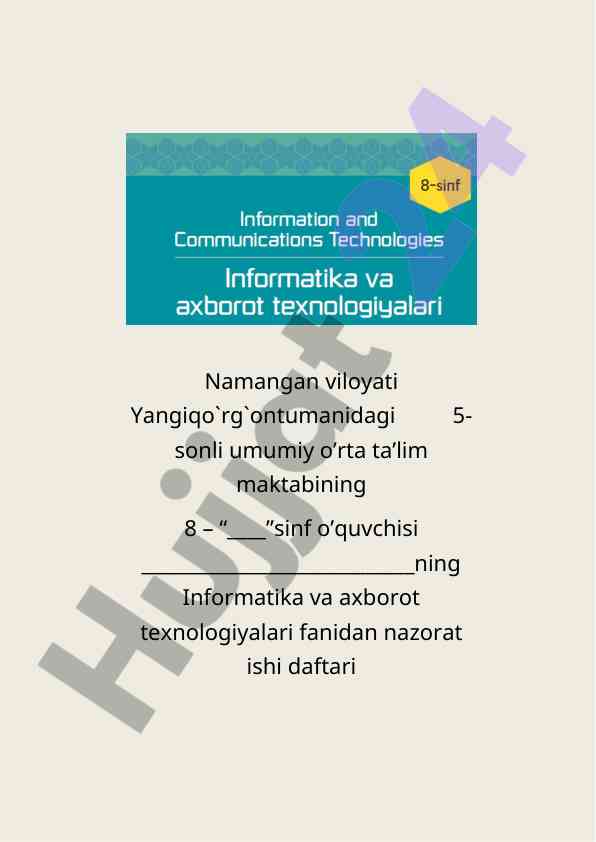 Informatika va axborot texnologiyalari nazorat ishi
