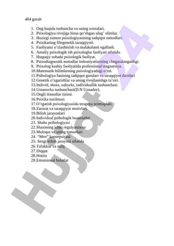 Psixologiya rivoji va tadqiqot metodlari