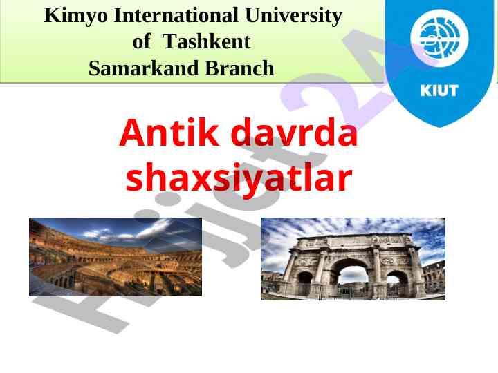 Antik davr shaxsiyatlari va ularning ta'siri
