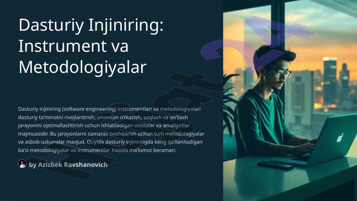Dasturiy injiniring: instrument va metodologiyalar