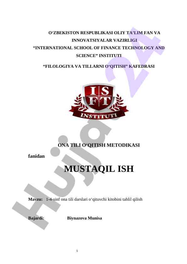 1-4-sinf ona tili darslari oʻqituvchi kitobini tahlil qilish